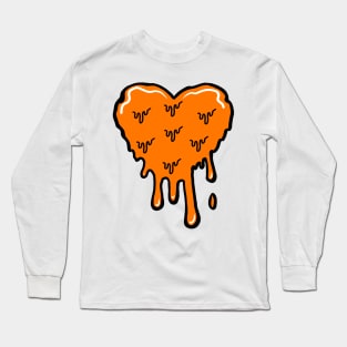 Orange Melting Acid Heart Long Sleeve T-Shirt